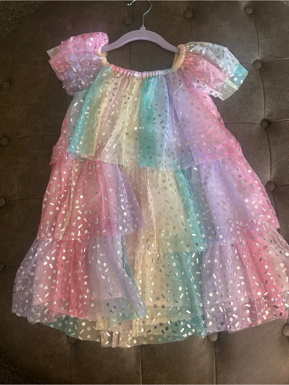 Old Nay Pastel Rainbow Star Tulle Kids Birthday Dress - Bundle